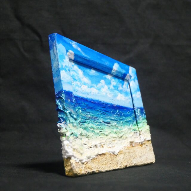 油絵 【夏の海】ミニ絵画 | iichi 日々の暮らしを心地よくする