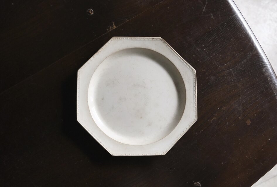 CREIL 刻印 クレイユ オクトゴナル 平皿 フランス アンティーク