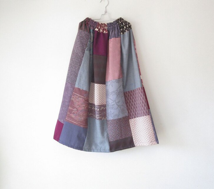 ☆着物ロングスカート☆パッチワーク♪/31ks051
