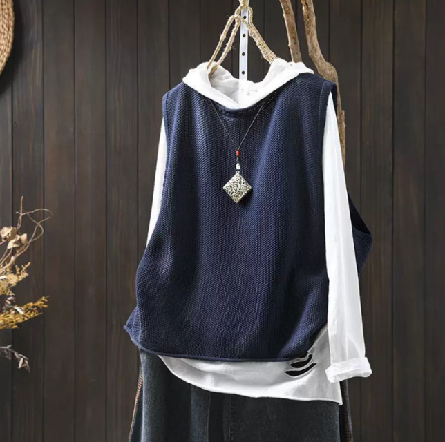 新作｜ニットベスト 女 プルオーバー ゆったり ビッグサイズ レイヤード カジュアル