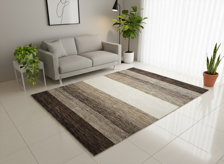 夏は涼しく冬は暖かい　オールシーズン天然無染ラグ　ガゼニラハット　201x144cm　P68