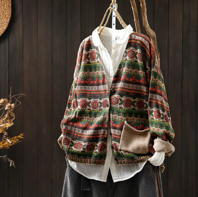 新作｜Vネックカーディガン ゆったりフィット 春秋 カジュアル長袖トップス