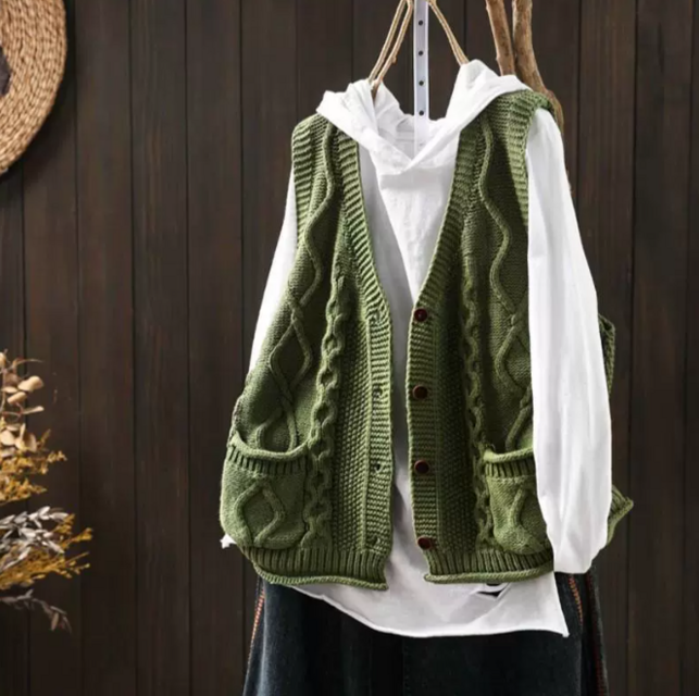 新作｜ニットベスト カーディガン レディース オーバーサイズ 秋 カジュアル Vネック ノースリーブ レイヤード ベスト
