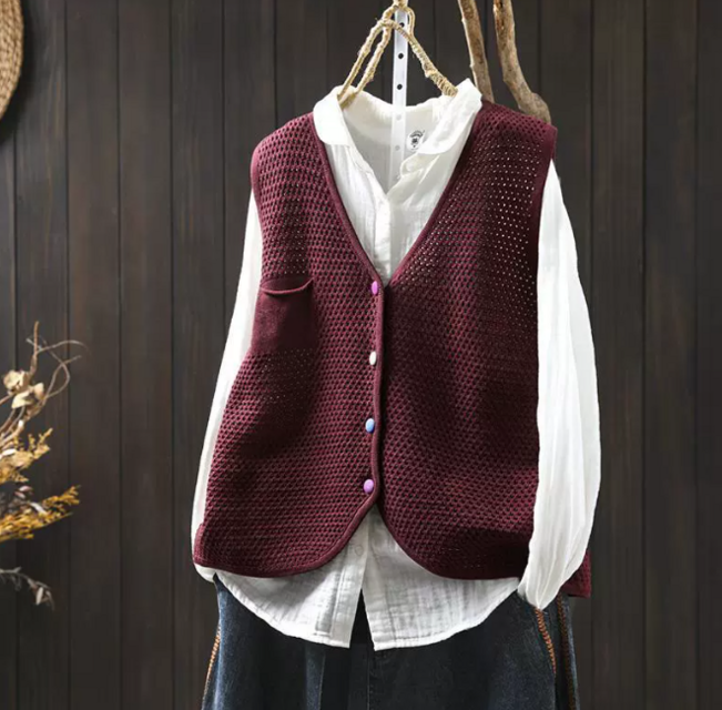 新作｜ショート丈 ノースリーブベスト レイヤードに レディース ニット