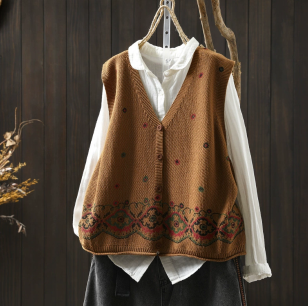 新作｜ ニットベスト 秋 ゆったり レイヤードスタイル