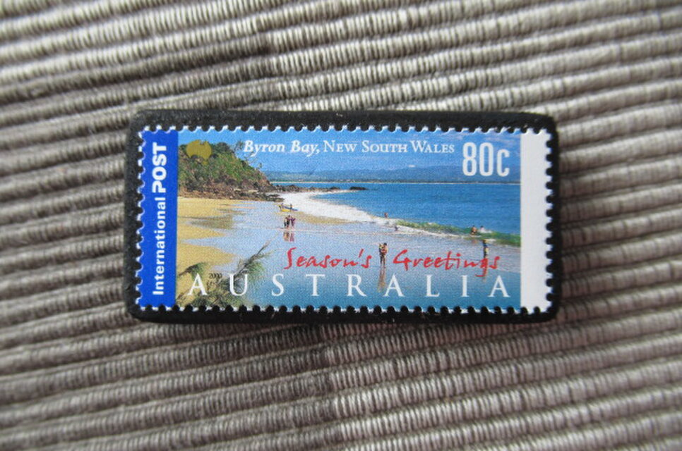 オーストラリア　クリスマス切手ブローチ10614