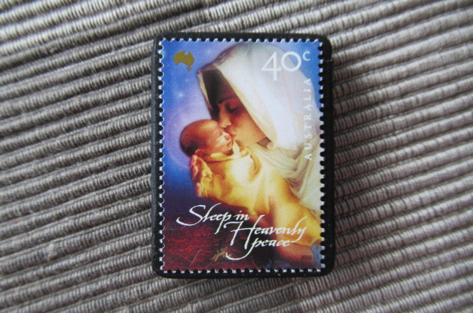 オーストラリア　クリスマス切手ブローチ10616