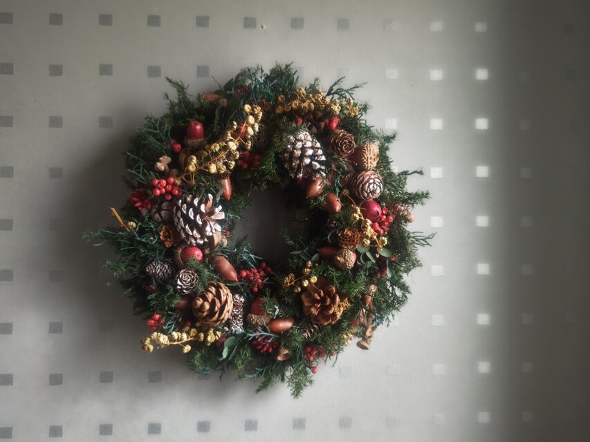 どんぐり クリスマスリース 2025クリスマス どんぐりのwreath 日 の