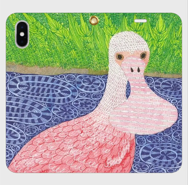 花と笑いの午後｜ベニヘラサギ・クレアベニーの帯なしiPhoneケース