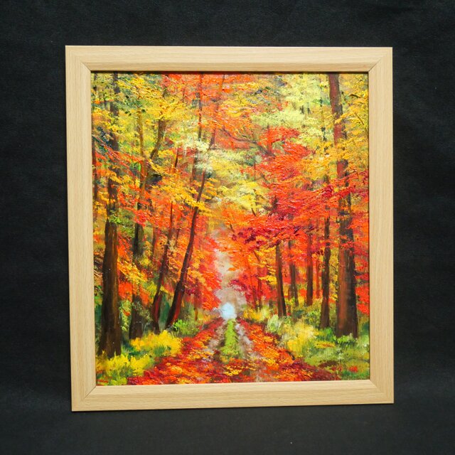 油絵【紅葉の回廊】
