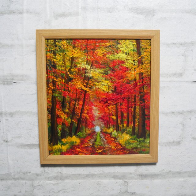 油絵【紅葉の回廊】 | iichi 日々の暮らしを心地よくするハンドメイド