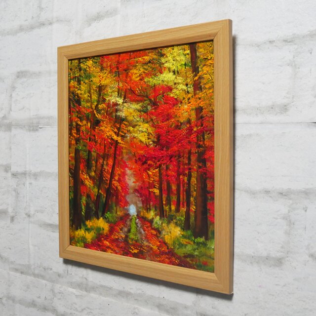 油絵【紅葉の回廊】 | iichi 日々の暮らしを心地よくするハンドメイド