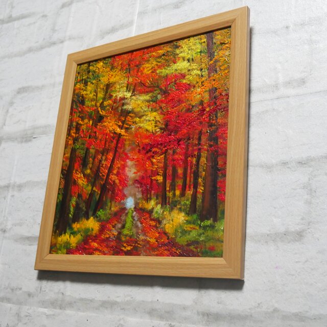 油絵【紅葉の回廊】 | iichi 日々の暮らしを心地よくするハンドメイド