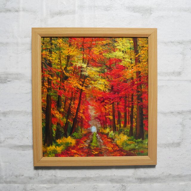 油絵【紅葉の回廊】 | iichi 日々の暮らしを心地よくするハンドメイド