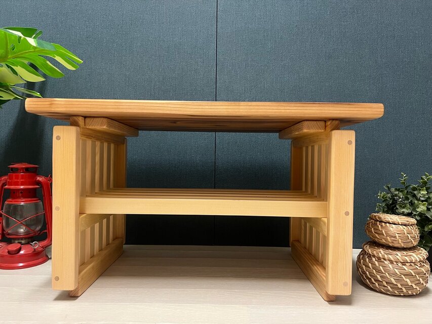 【送料無料】 ローテーブル 和風 木組縦格子 収納付き60cm 35cm 杉 送料無料】 ローテーブル 和風 木組縦格子 収納付き60cm 35cm 杉