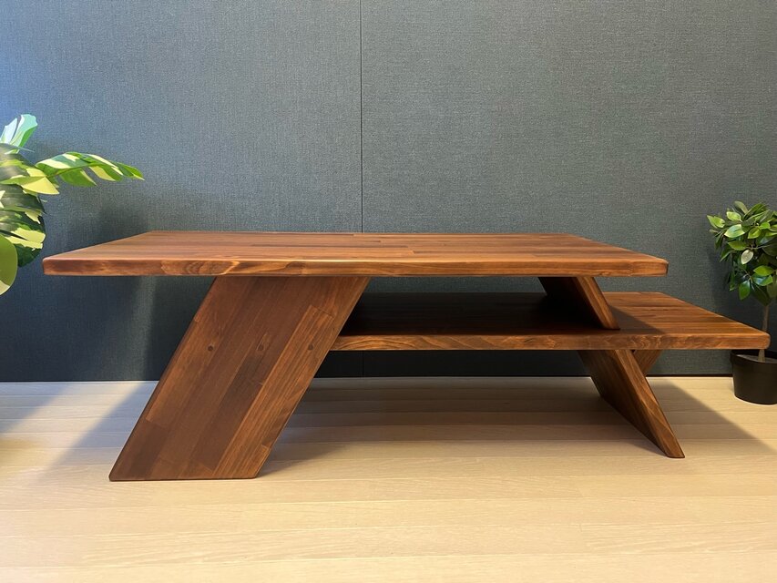 送料無料】 ローテーブル 長方形 アングル脚 110cm 45cm 35cm 収納付き