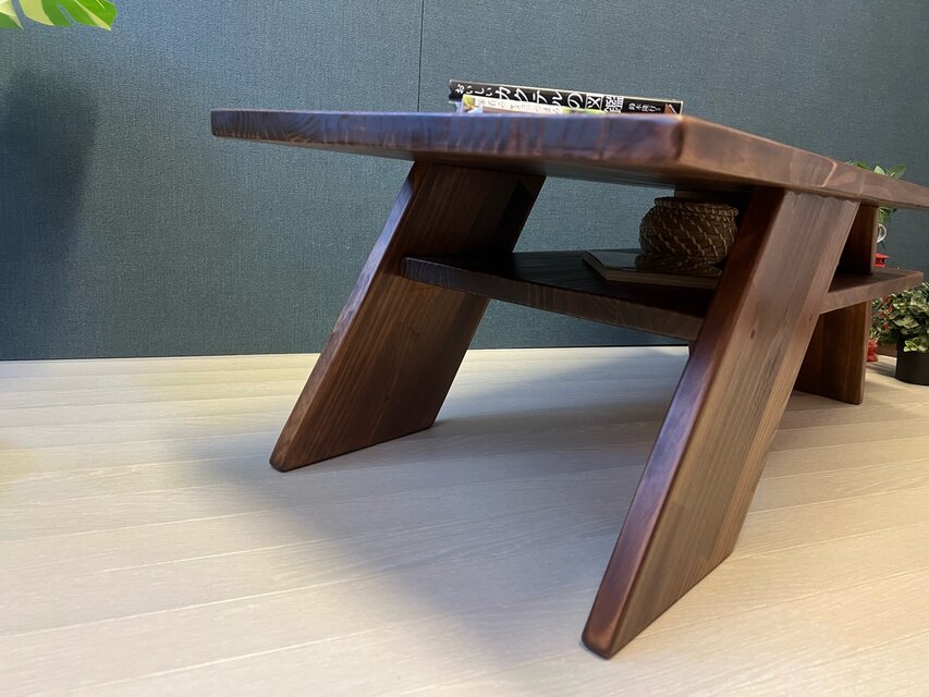 送料無料】 ローテーブル 長方形 アングル脚 110cm 45cm 35cm 収納付き