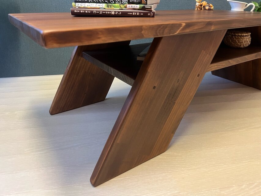 送料無料】 ローテーブル 長方形 アングル脚 110cm 45cm 35cm 収納付き