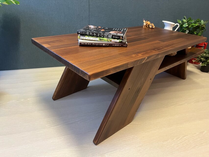 送料無料】 ローテーブル 長方形 アングル脚 110cm 45cm 35cm 収納付き  