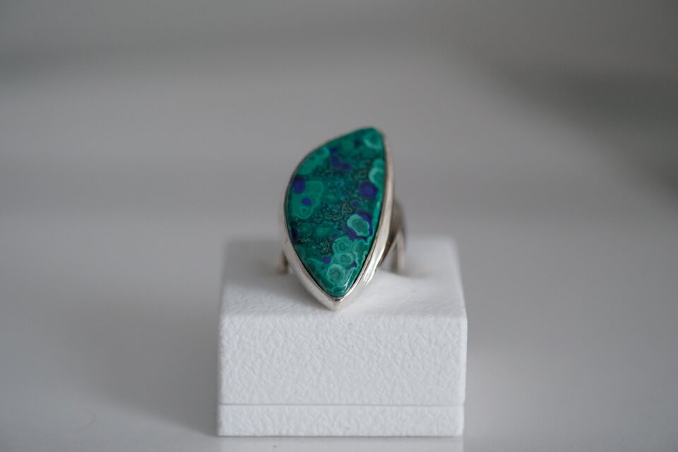 天然石アズライトマラカイトのsvリング