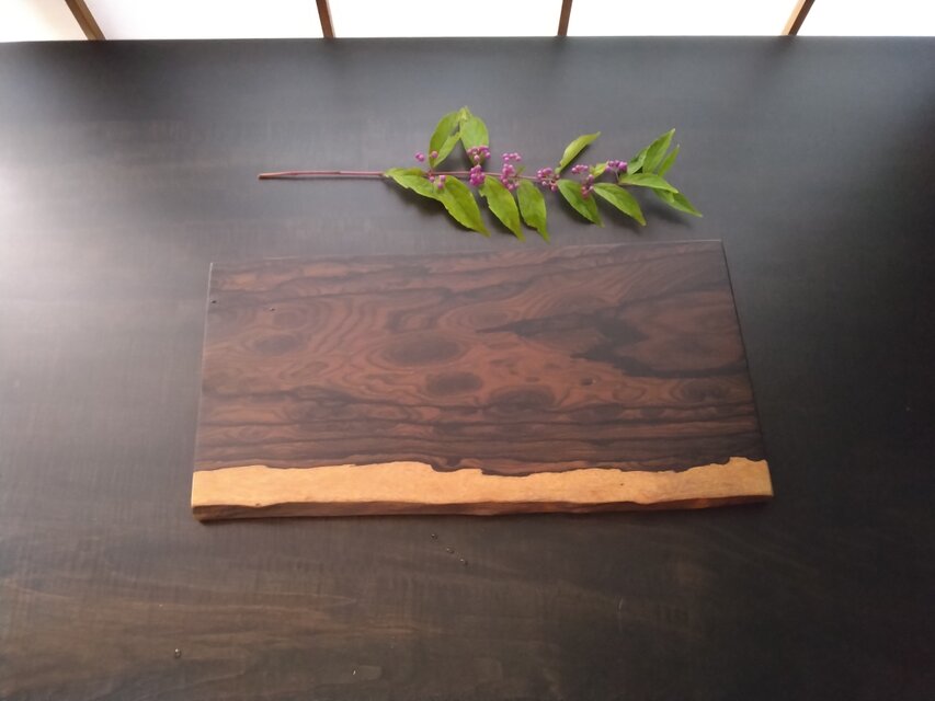 【大長皿サイズ】シンプル・モダンなシャム柿のテーブルマット　　ランチョンマット・大皿・花台・敷板・ディスプレイなどにも