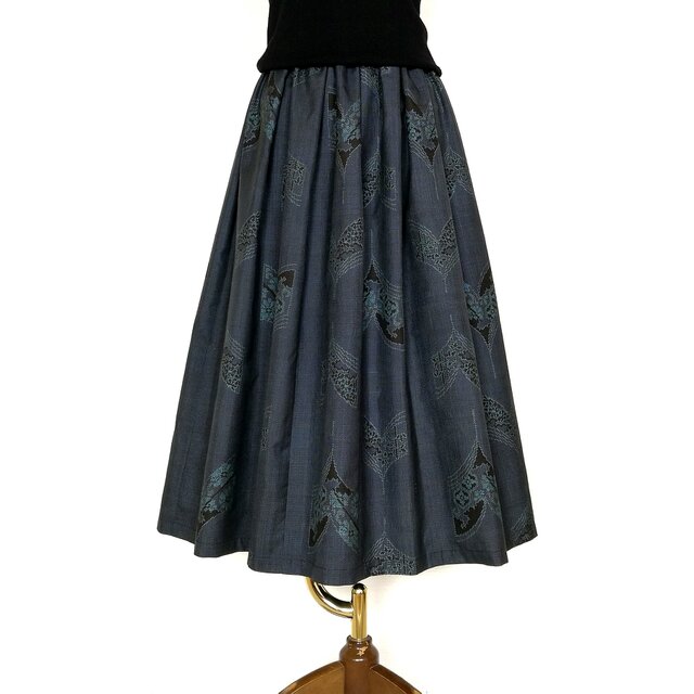 大島紬リメイク＊タックスカート