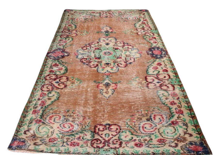 超大判　特大　271×140 超レア　トルコヴィンテージラグ　テラコッタオレンジ 超大判 特大 271×140超レア トルコヴィンテージラグ テラコッタ