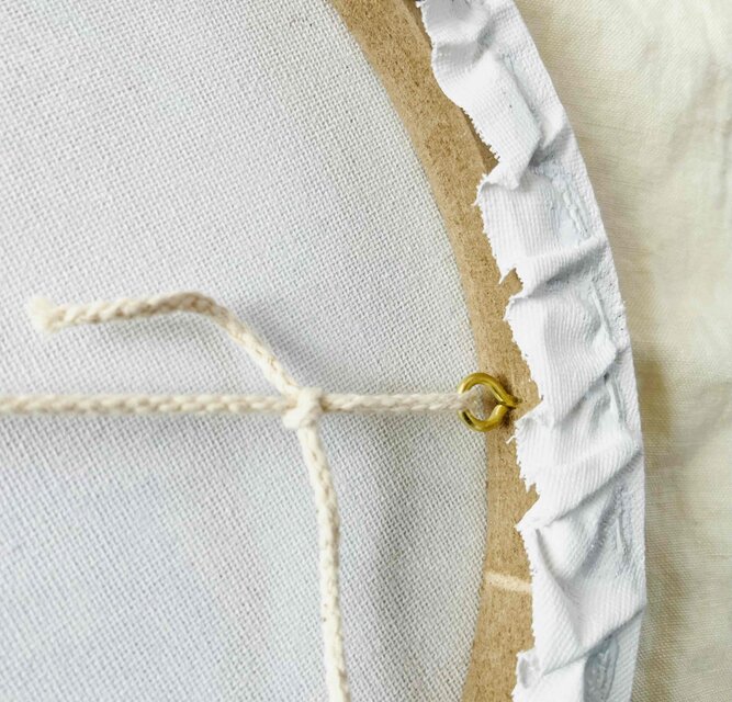 直径30㎝「画家の家の上空3」油彩・絵画・原画・丸形・アートパネル