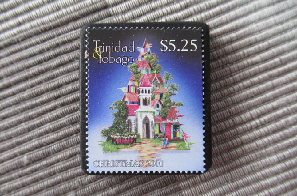 ドバコ共和国　クリスマス切手ブローチ10647