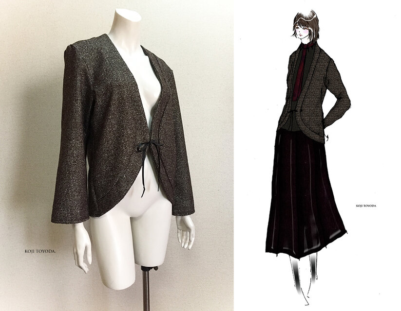 【1点もの・デザイン画付き】ツイード生地カーディガン（KOJI TOYODA）