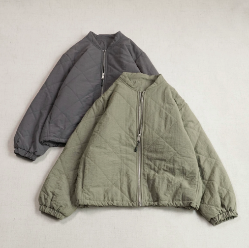 【受注製作】 綿アウター ロングスリーブ｜フルジップ ゆったり オフィスカジュアル ジャケット