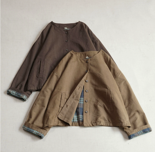 【受注製作】キルティング ベスト コットン 丸首 フロントボタン ゆったり 秋 おしゃれ