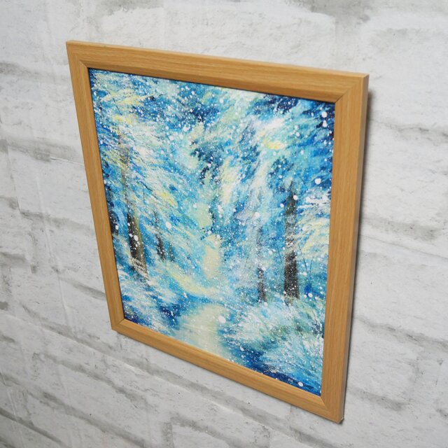 油絵 【朝一の冬の光景 】 | iichi 日々の暮らしを心地よくする