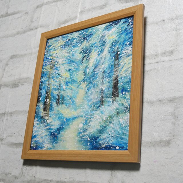 油絵 【朝一の冬の光景 】 | iichi 日々の暮らしを心地よくする