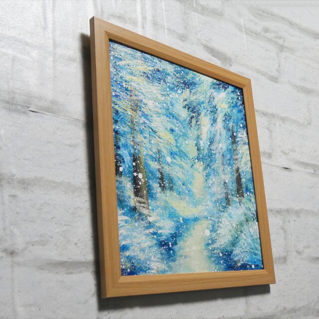 油絵 【朝一の冬の光景 】 | iichi 日々の暮らしを心地よくする
