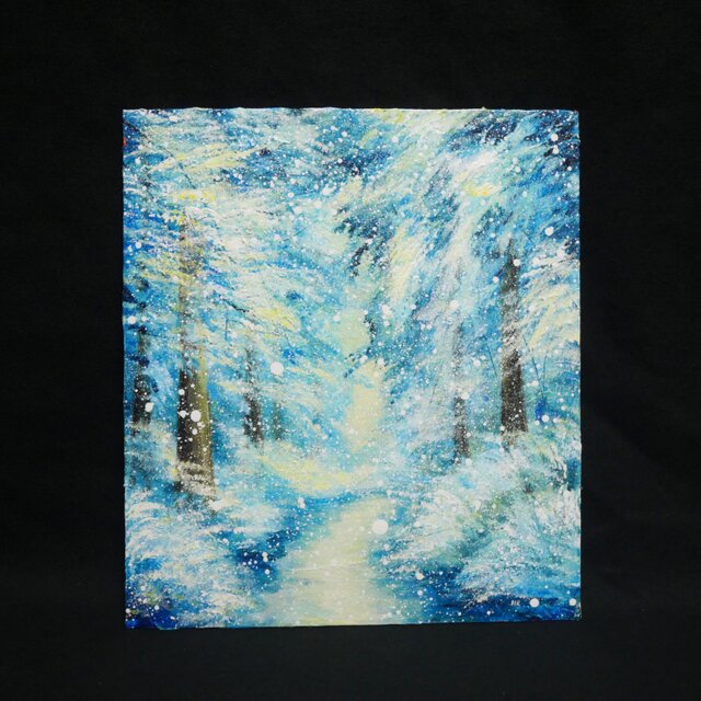 油絵 絵画【冬の朝日】 油絵 【朝一の冬の光景 】 | iichi 日々の暮らしを心地よくする