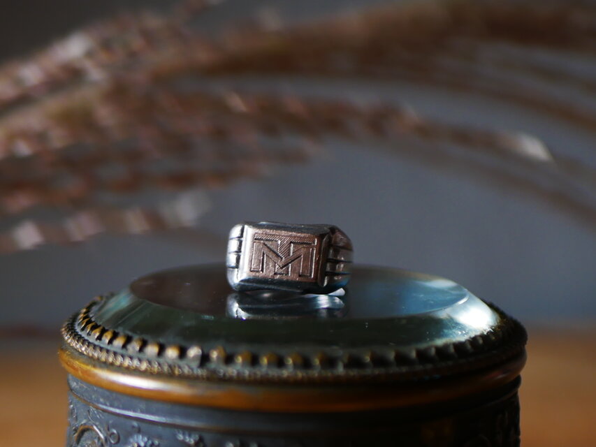 純銀　シグネットリング　Chevalier　アンティークリング　シルバーリング　ヴィンテージリング