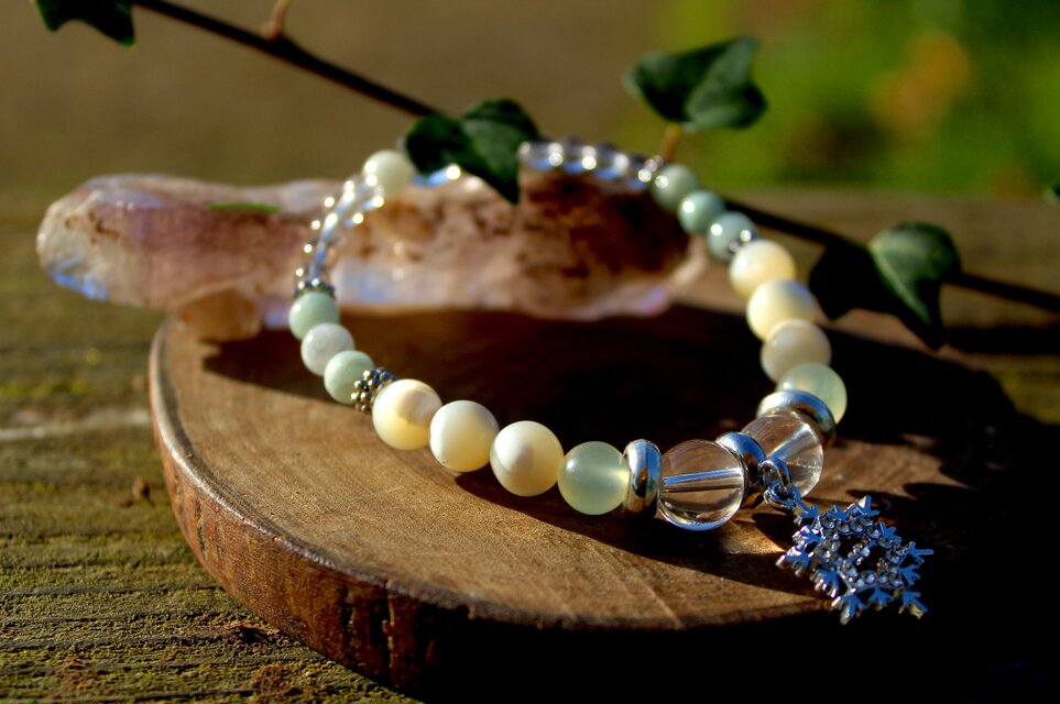 マザーパール　ジェイド　雪の結晶　生命エネルギーを高め、人生に成功と繁栄をもたらす