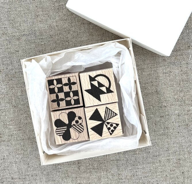 パッチワーク柄のはんこ（B）