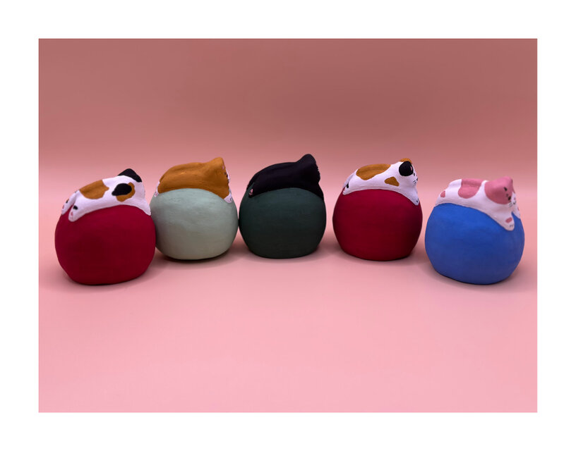 達磨界の頂点 だるま浅緑色×茶猫 | iichi 日々の暮らしを心地よくする