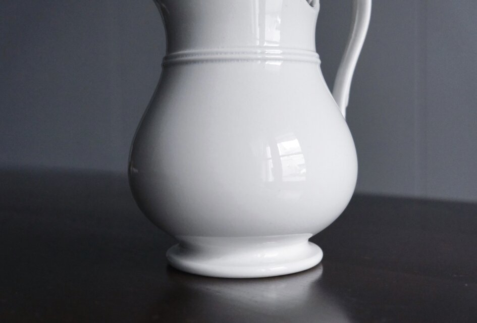 Choisy le Roi 白 ピシェ ピッチャー 花器 花瓶 h19.5cm フランス