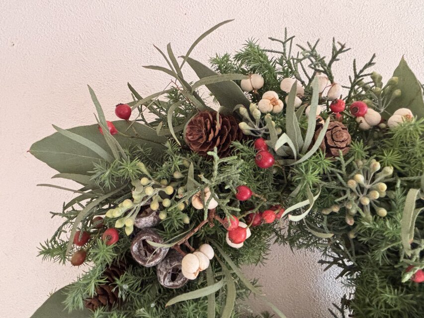 ナンキンハゼとダスティーミラーのリース ナンキンハゼとダスティーミラーのリース ダスティミラーと