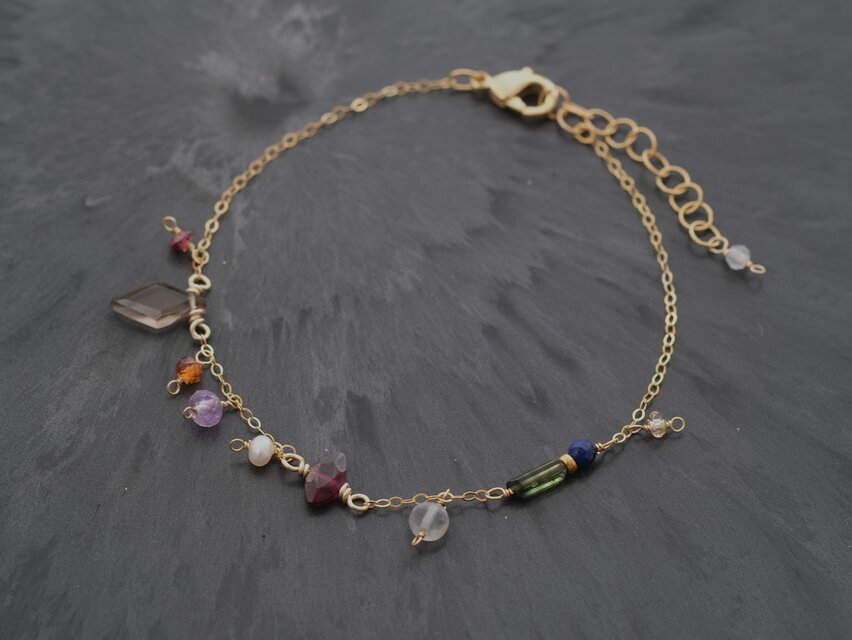 hátíð bracelet 天然石チェーンブレスレット スモーキークォーツ