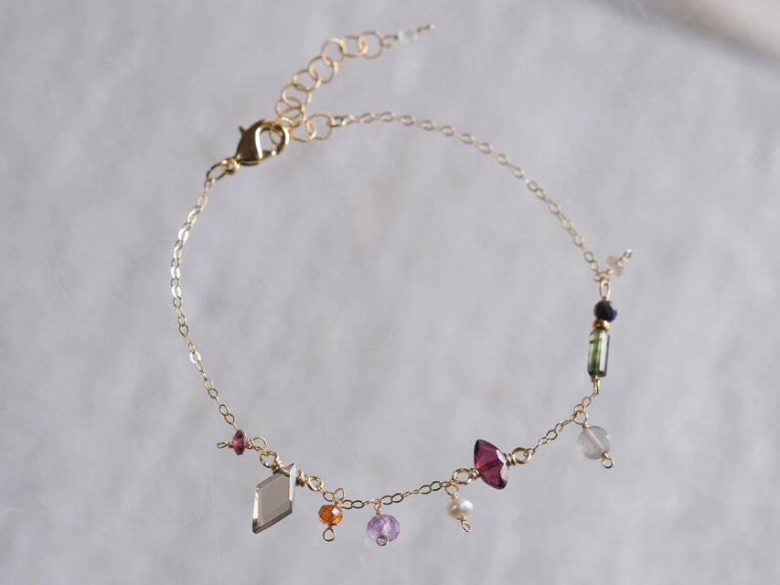 hátíð bracelet 天然石チェーンブレスレット スモーキークォーツ
