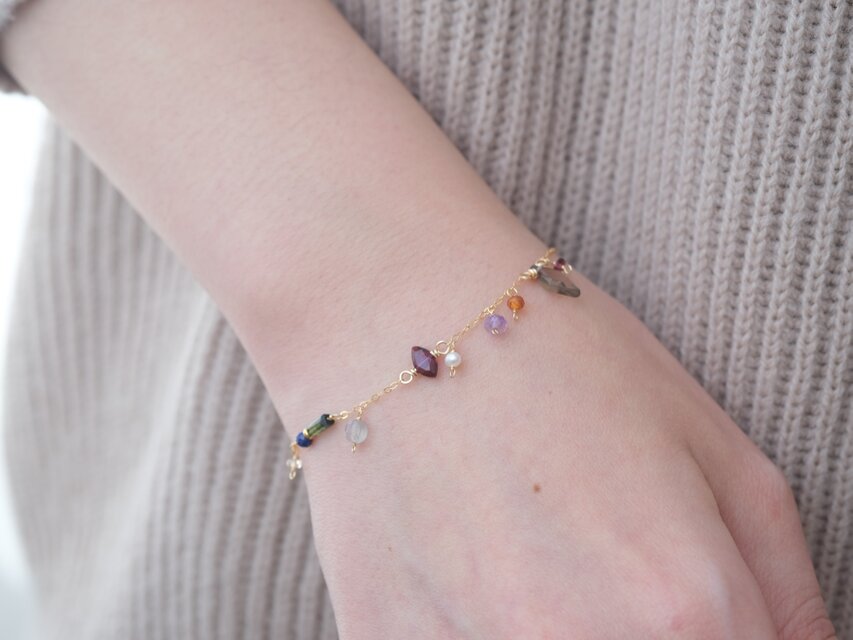 hátíð bracelet 天然石チェーンブレスレット スモーキークォーツ