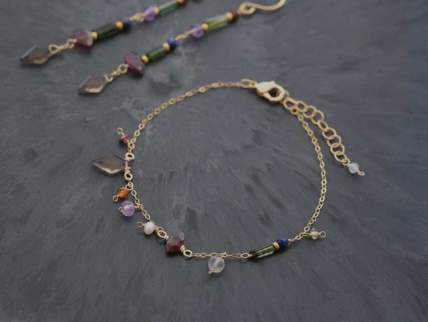 hátíð bracelet 天然石チェーンブレスレット スモーキークォーツ