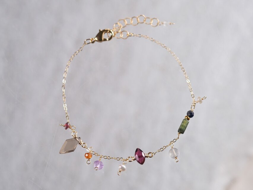 hátíð bracelet 天然石チェーンブレスレット スモーキークォーツ