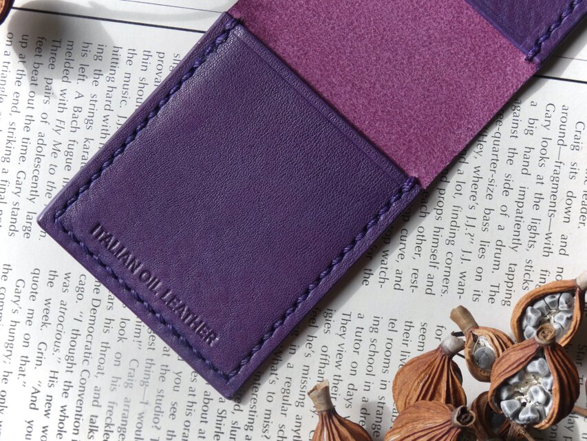イタリア革のメモ帳カバー／ブロックロディアNo.10専用／紫 | iichi