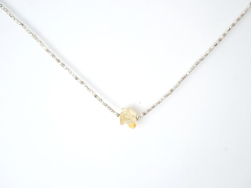 -rough Opal- pearl & silver necklace