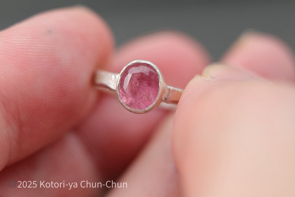 ビンテージ  オーダーメイド　リング　ピンク　瑪瑙　アンティーク シルバー b1800c35b143c837a806e84516815f